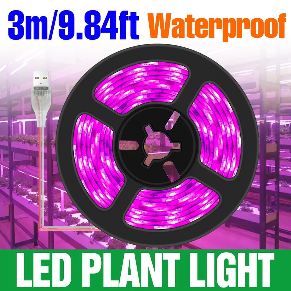5V Complete USB Mirror LED Strip for Indoor Cultivation, Plant Lamp, Lighting for Serra, Semi, Vase Flowers, Growth Box