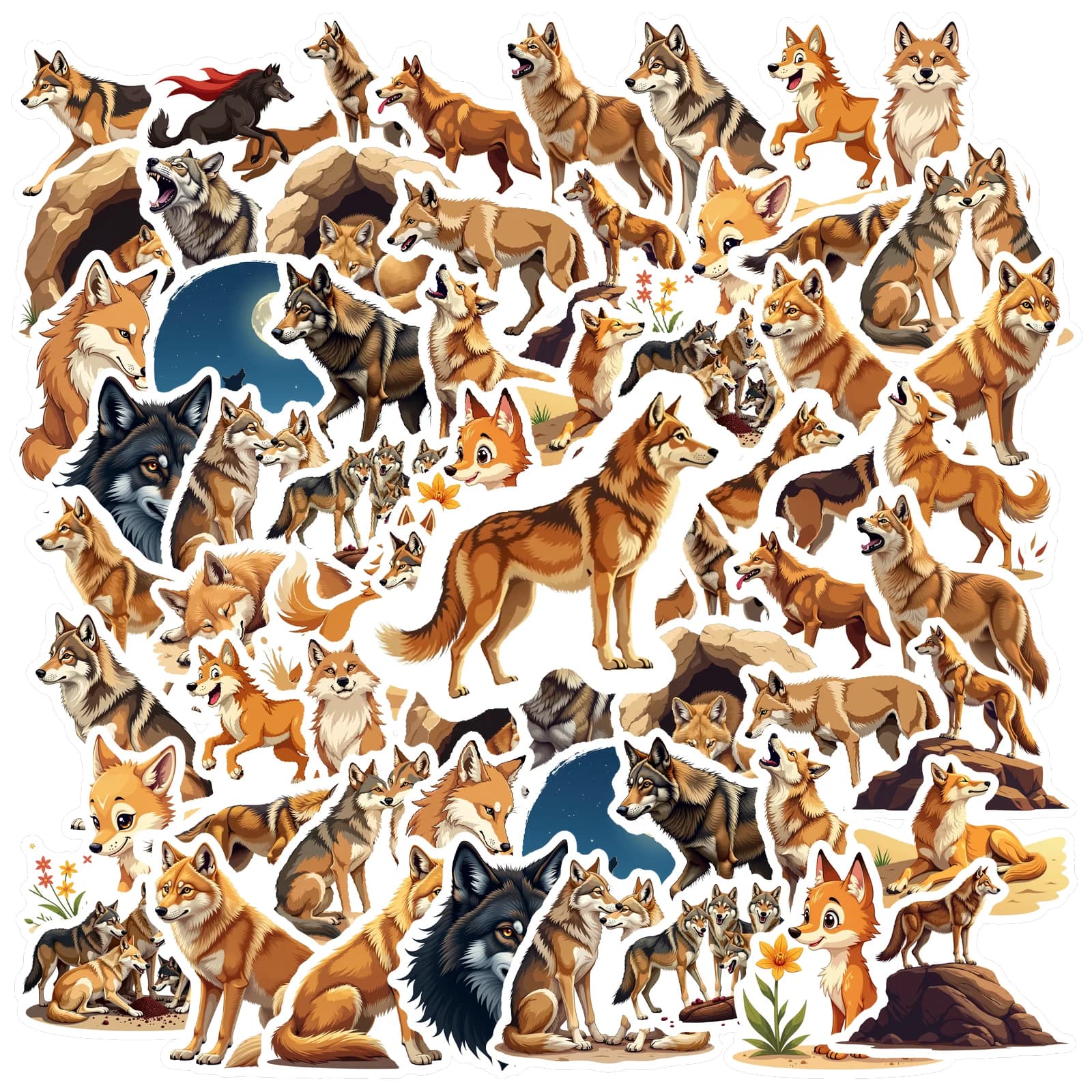 35pcs-100pcs Vivid Stickers Realistic Stickers Sticker Pack For Suitcase Fridge Phone Luggage Laptop Guitar Car