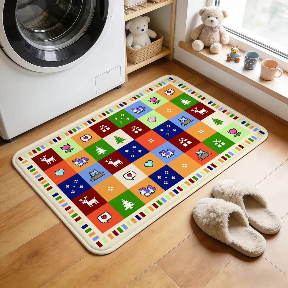 Decorative Cartoon Animals Cartoon Carpet, Bedroom Mat, Kitchen, Bathroom, Corridor, Balcony, Entrance, Home Decoration