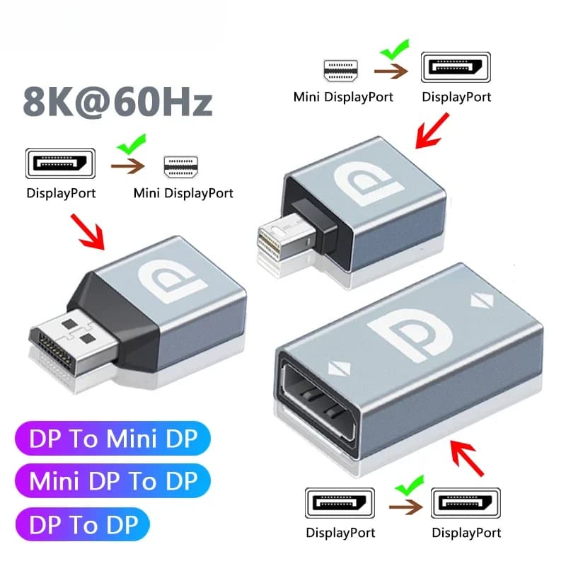 Adattatore Displayport a Mini Displayport 8K 4K Adattatore Mini DP a DP per proiettore PC TV MacBook Pro Air Monitor Converter