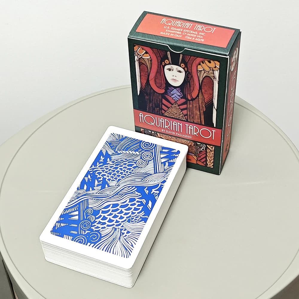 Mazzo di tarocchi acquari 78 carte dei tarocchi classiche stampate su cartoncino doppio goffrato 350GSM 12 * 7 cm