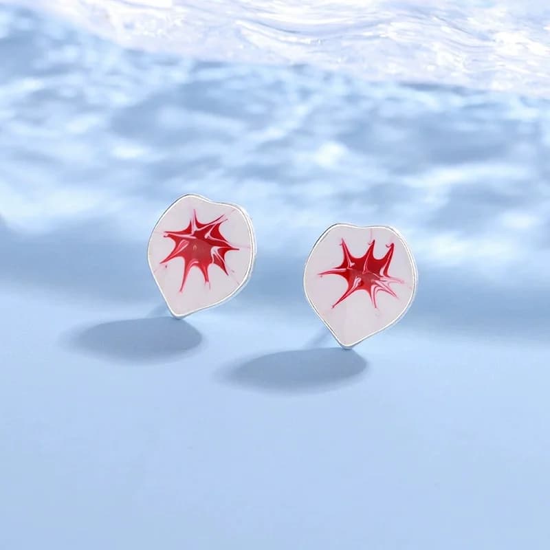 Uini Tail, i nuovi orecchini alla moda in argento sterling 925, semplici e alla moda, con foglie di acero rosse, accessori squisiti e di tendenza ED289