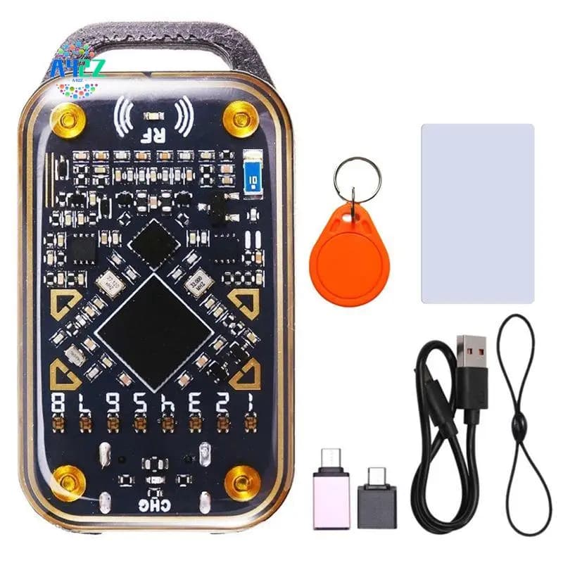 A42Z-Chameleon Ultra RFID Lettore di chip intelligente Emulatore di smart card Duplicatore NFC + Portachiavi/carta CUID per 125K 13,56M ID IC Card