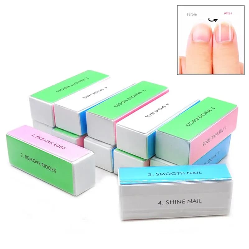 5 pz Blocco di Lucidatura Colorato Blocco Buffer per Unghie a 4 Vie Lucidatore Lucidatore per Unghie Lima per Lucidatura Manicure Levigatura Kit di Strumenti per Nail Art