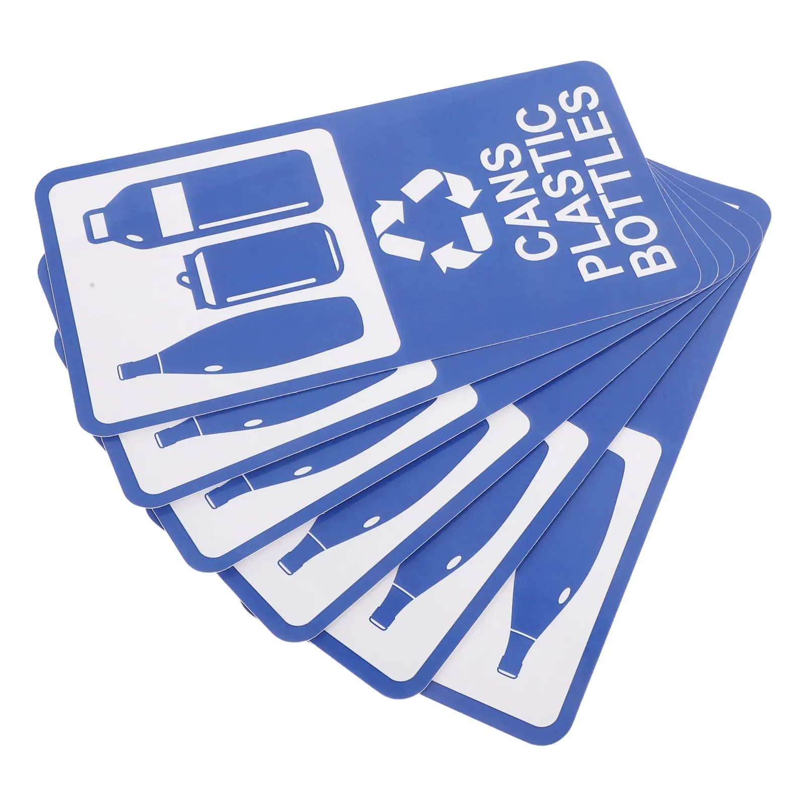 6Pcs Waterproof Recycling Stickers for Bins Self Adhesive Plastic Vinyl Decals Trash Can Recycling Sign Home Apartment Office