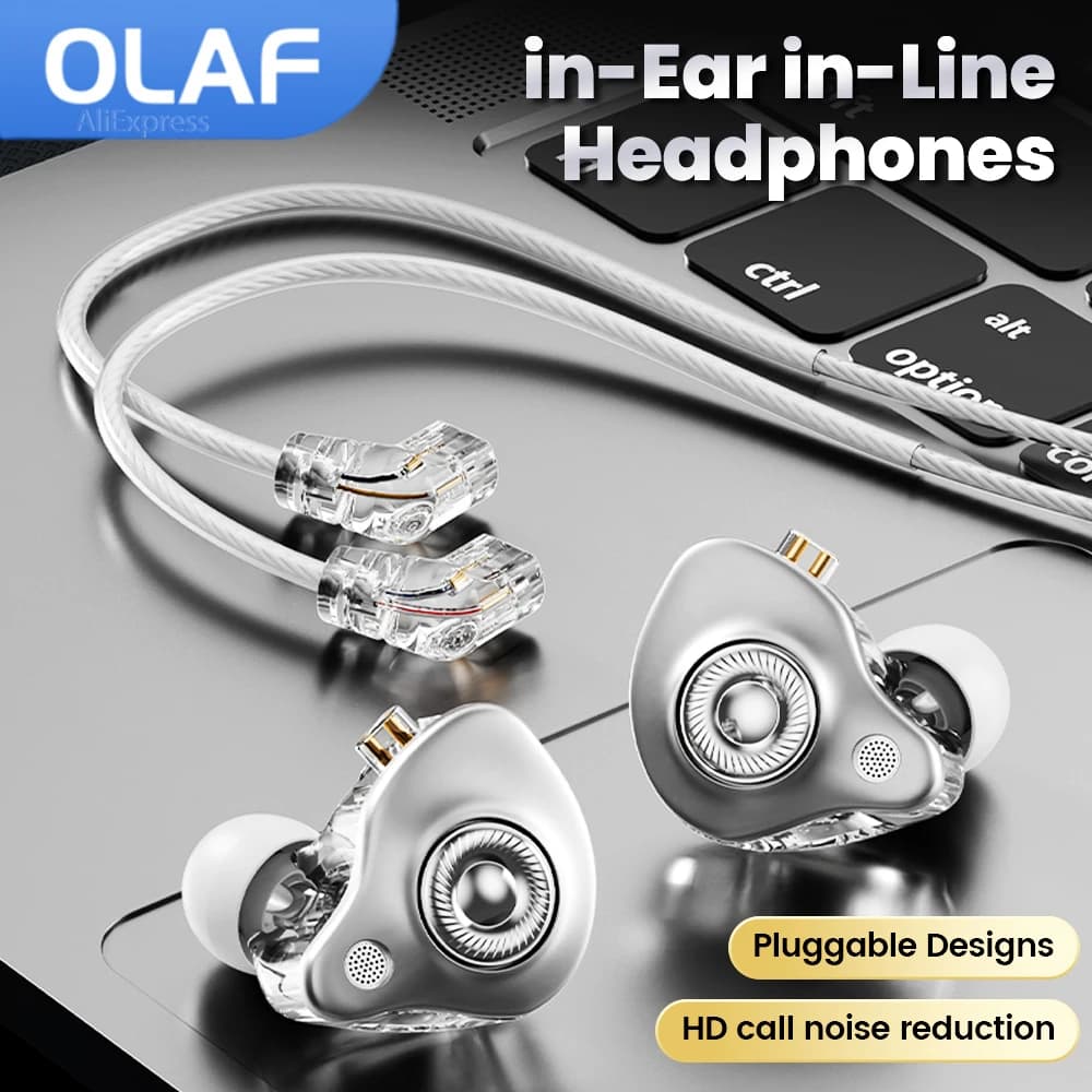 DAC Type-C/3.5mm detachable wired headphones Plug-in speakerphones Sports earphones Play heads for stereo music for bass