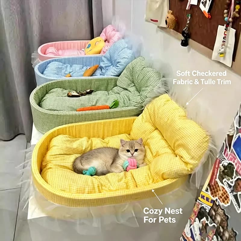 Macaron Dog Bed Pet Kennel Four Seasons Universal Winter Dopamine Cat Nest Deep Sleeping Nest Pet Supplies Spot
