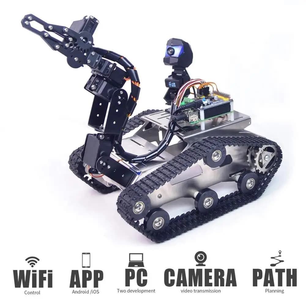 Smart auto robot kit for Raspberry Pi, WiFi/Bluetooth control, route planning, programmable robot kit