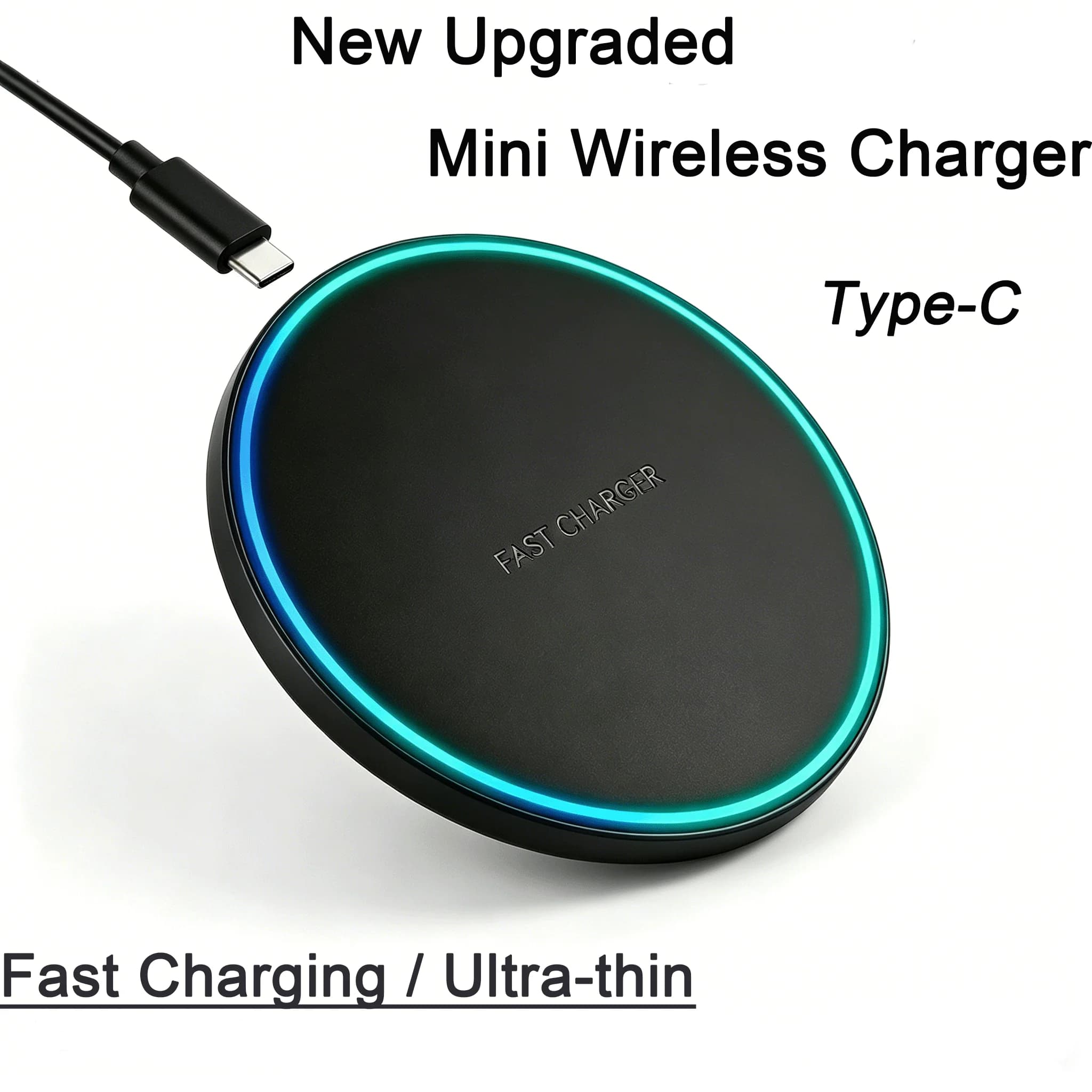 Base di ricarica wireless, ricarica a induzione rapida. Compatto e portatile, compatibile con iPhone, Samsung e auricolari Apple.