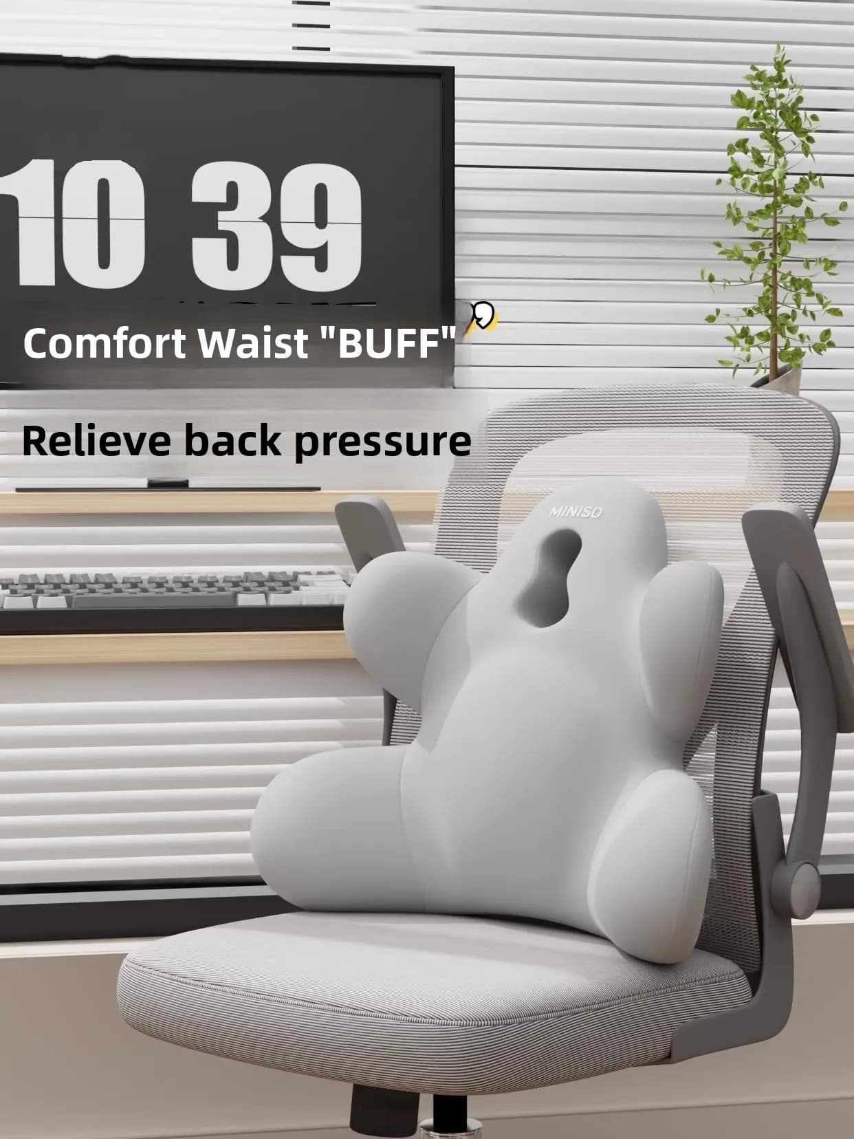 Cuscino Ergonomico per Sedia da Ufficio con Supporto Lombare Integrato, Comodo Cuscino in Memory Foam per Lunghe Sessioni di Seduta