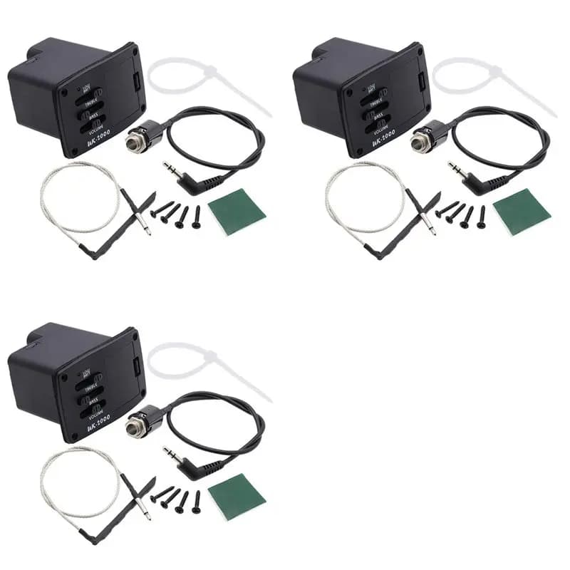 【SPECIALE】3X Pickup UK-2000 per Ukulele, Mini Pickup per Chitarra, Sistema Equalizzatore EQ a 2 Bande UK2000 per Ukulele e Chitarra