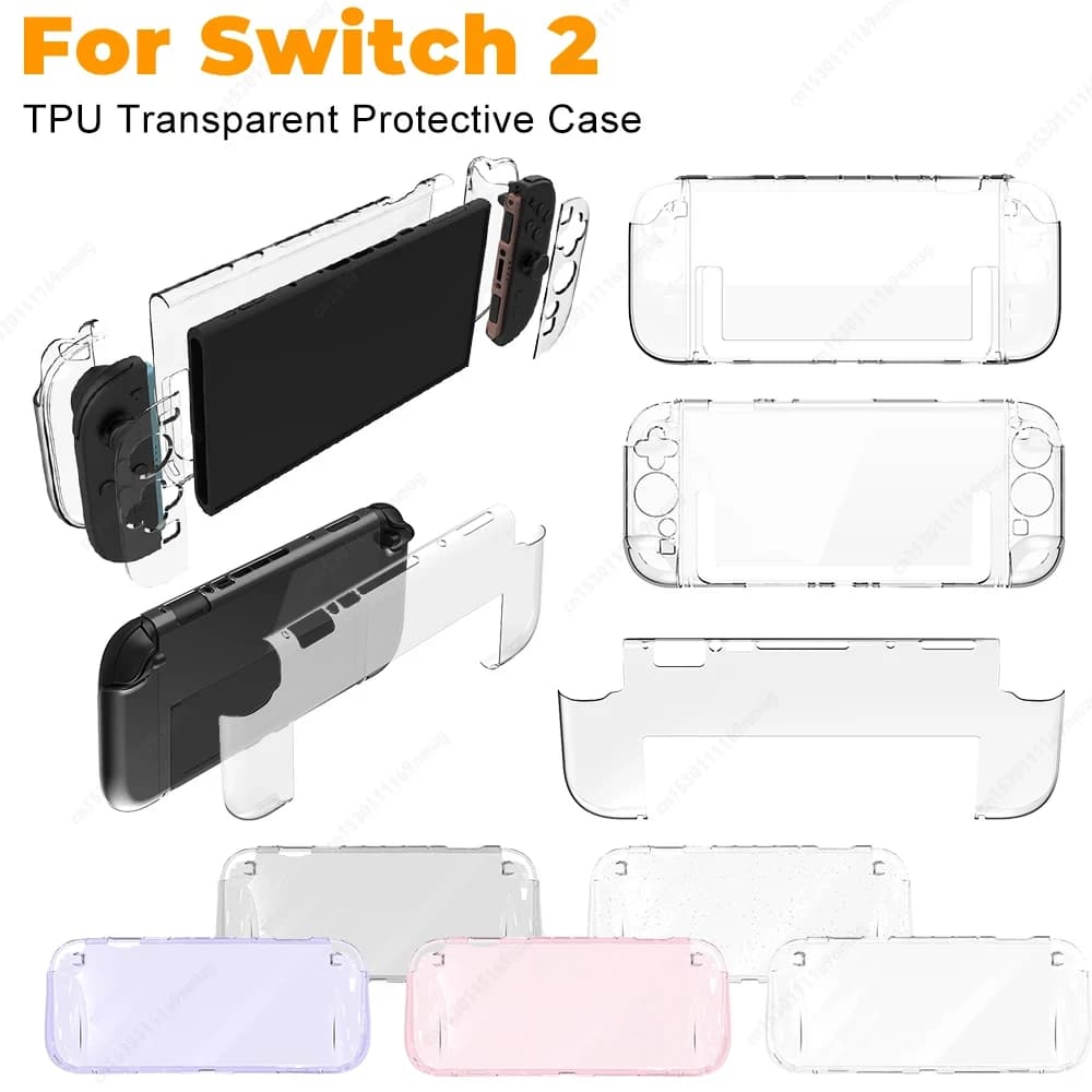 Custodia protettiva in TPU trasparente per Switch 2 Custodia protettiva impermeabile resistente ai graffi per console di gioco Switch 2