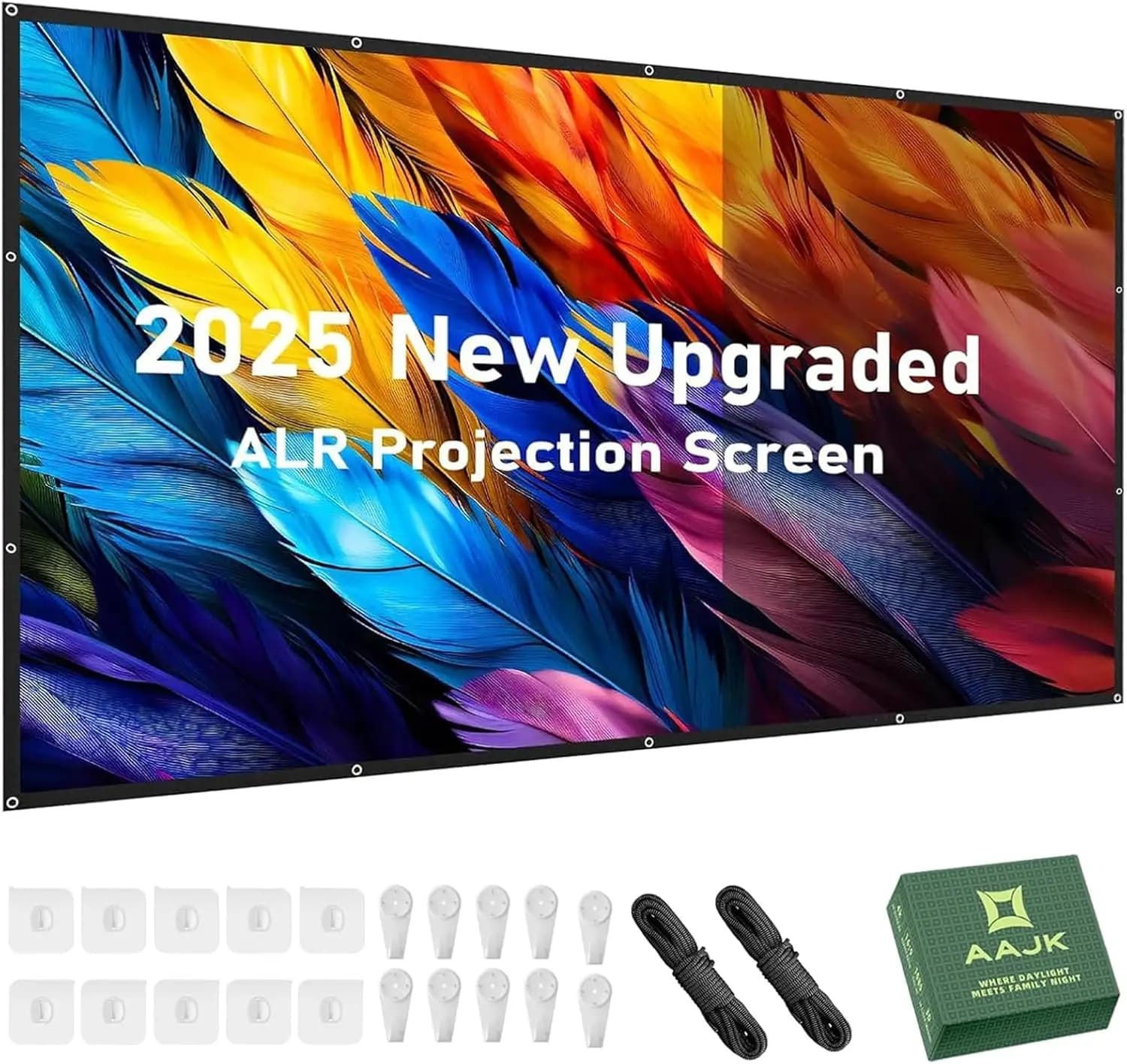 Schermo per Proiettore Portatile Pieghevole Anti-Piega 4K HD 120 Pollici, 16:9 per Home Theater Film all'Interno e all'Esterno