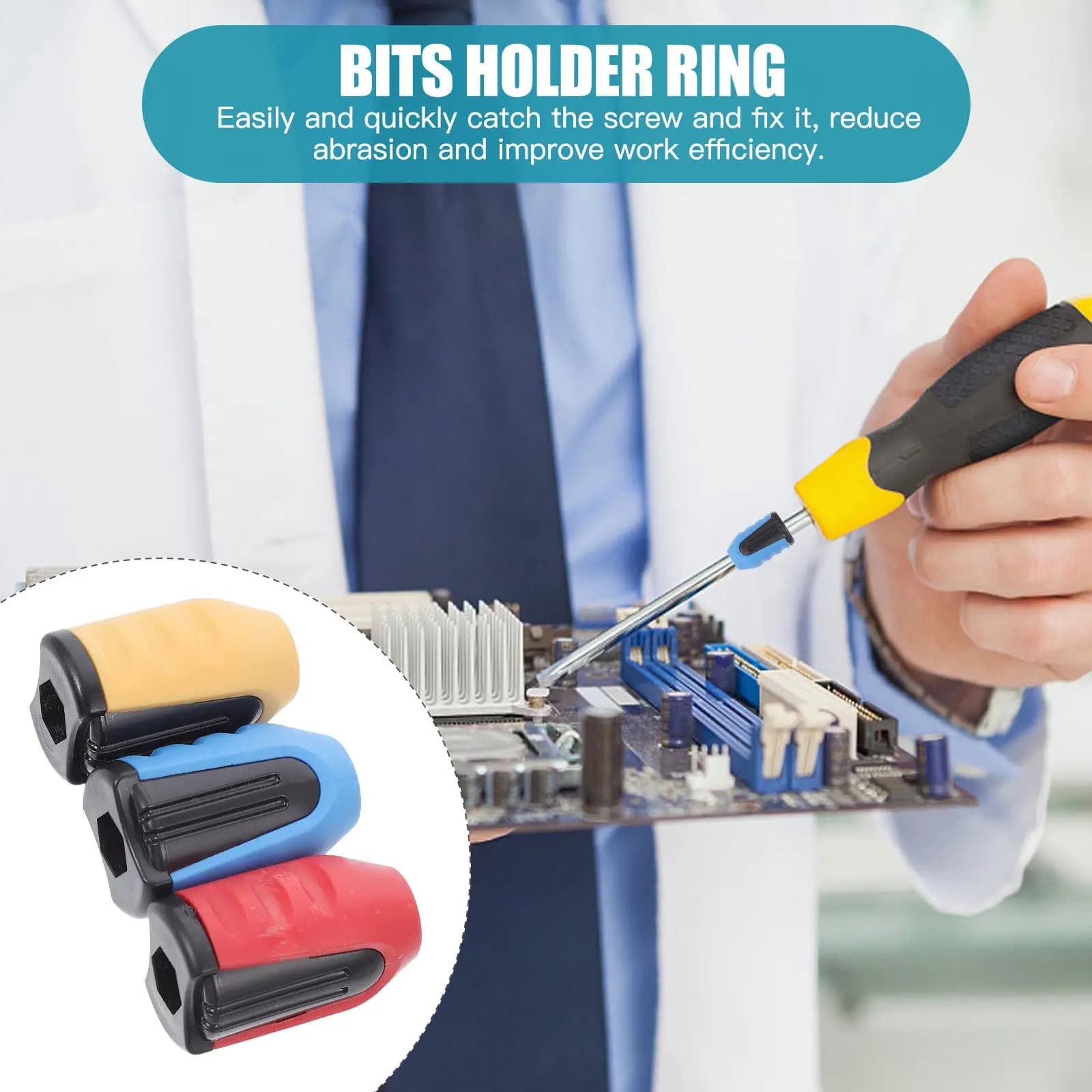 3Pcs Screwdriver Magnetic Rings Premium Bit Magnetizer Tool Removable Driver Screw Catcher Holder Rings for Efficient Work