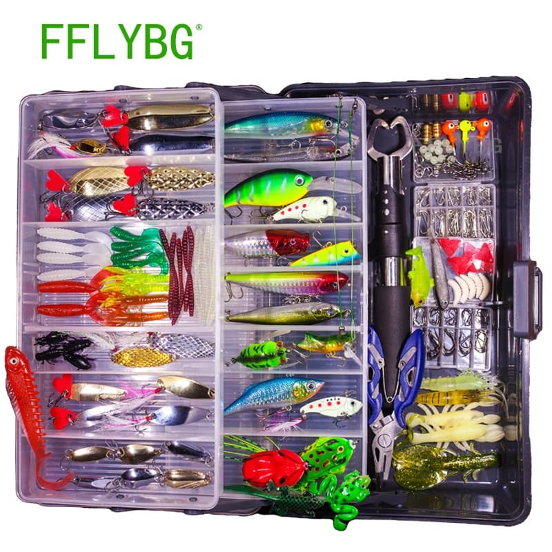 New set of mixed fishing baits Soft and hard bait kit Metal Minnow Jig Knife Accessories for equipment with tile box Luccio Manovella