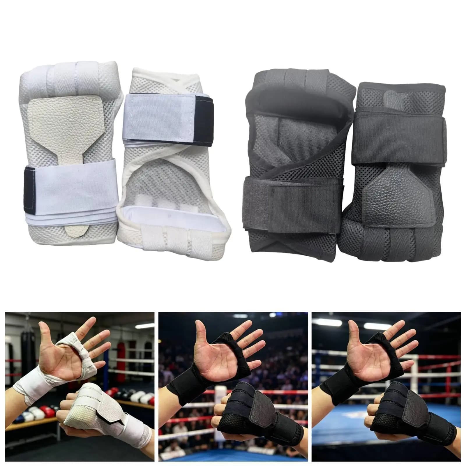 Guanti da Boxe Mezze Dita Traspiranti per Allenamento MMA Fitness Guanti da Palestra per Uomini e Donne