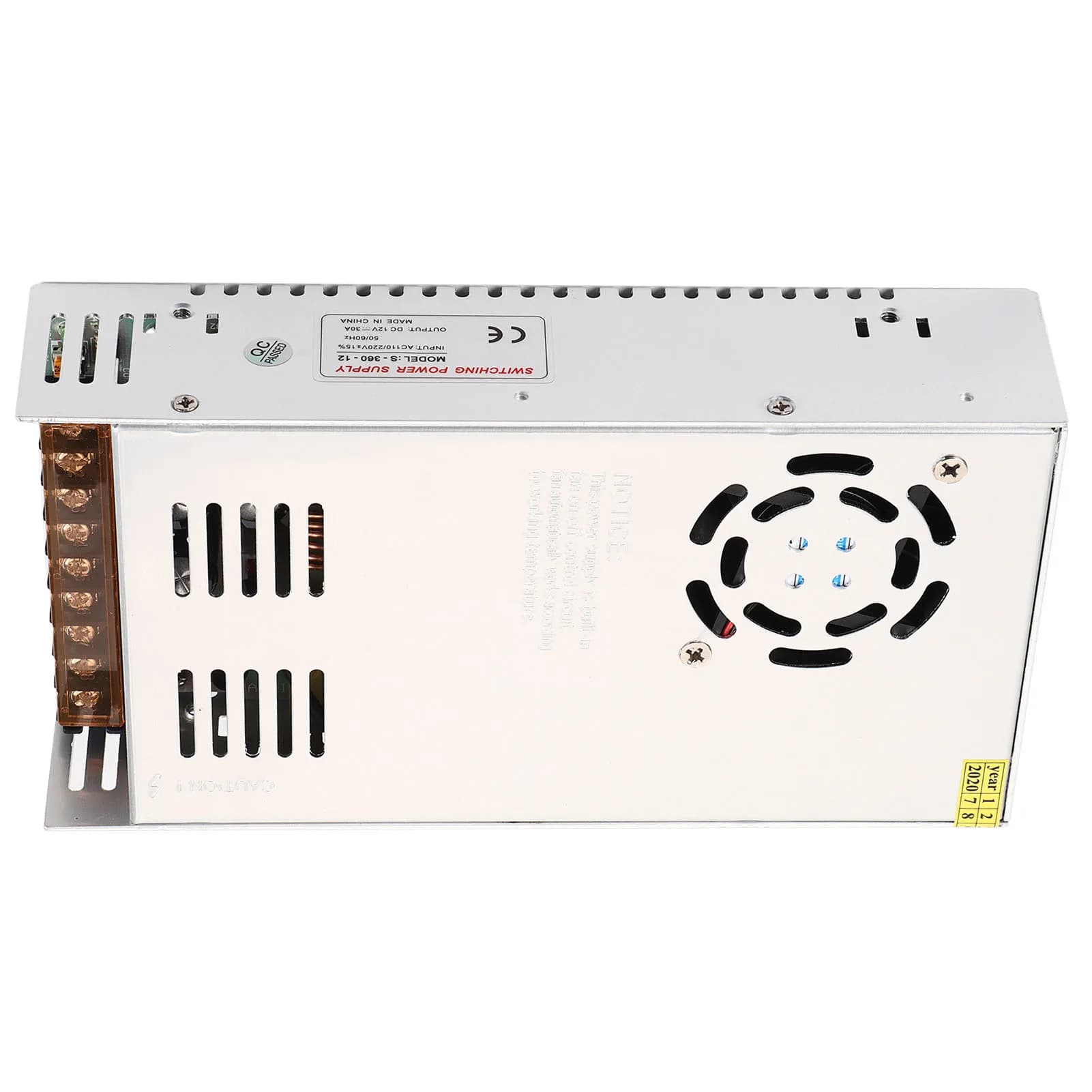 Alimentatore switching regolato 12V 30A con controllo della temperatura per strisce LED
