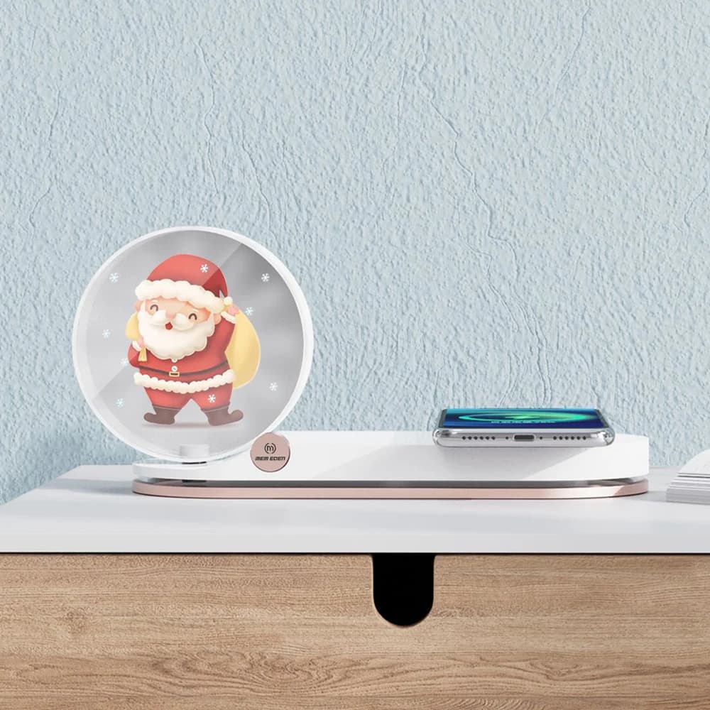 Proiettore con ventola ologramma 3D Lama da 92 mm Display olografico a occhio nudo Luce notturna a LED portatile da 15 W per DJ Club Bar Home Room Decor