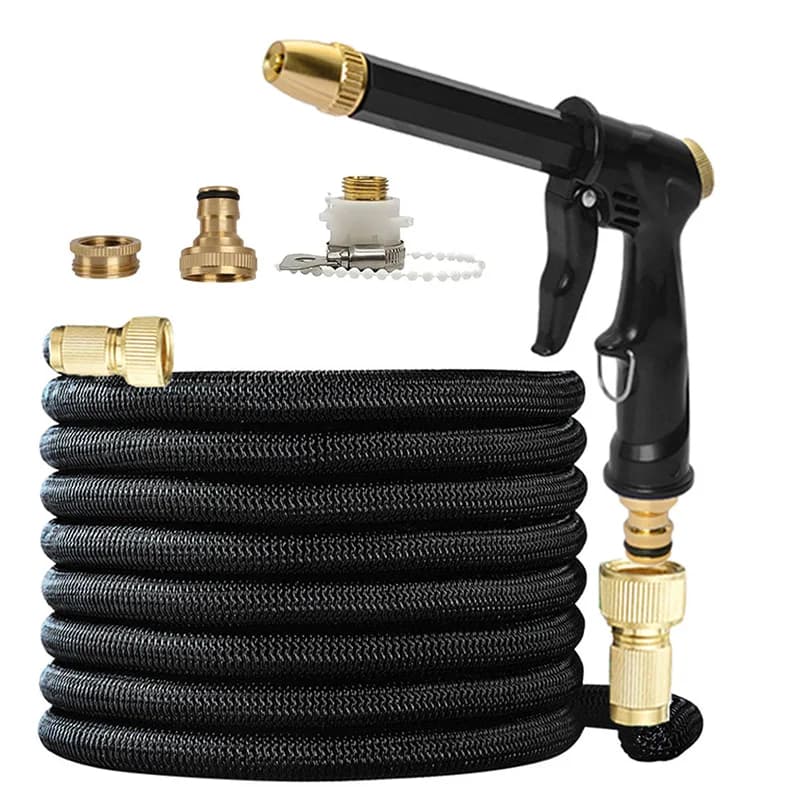 Tubo da Giardino Espandibile da 25FT-150FT con Ugello ad Alta Pressione, Set Tubo Flessibile Multifunzione con Pistola ad Acqua per Lavaggio Auto