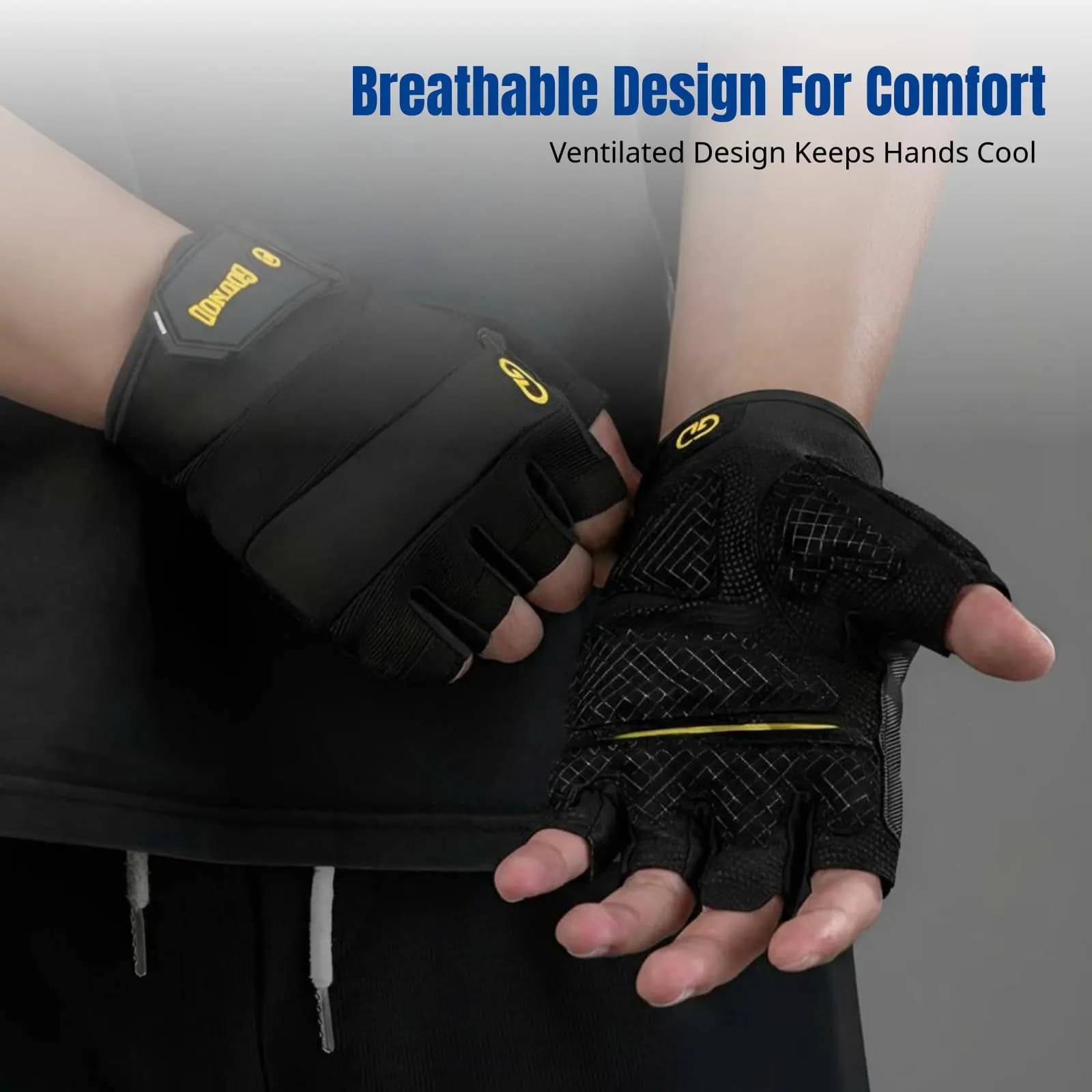 Sports Gloves Mezze Dita, Mirrors Anti-slip, Palm Protection Resistant to wear, for Fitness, Weightlifting, Cycling, Adult Training
