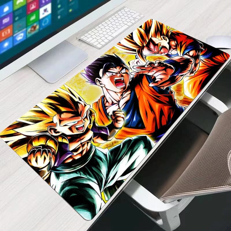 Tappetino per Mouse Dragon Ball Z, Mousepad Esteso per Gamer DBZ, Tappetino per Scrivania e Tastiera da Gaming in Gomma Resistente