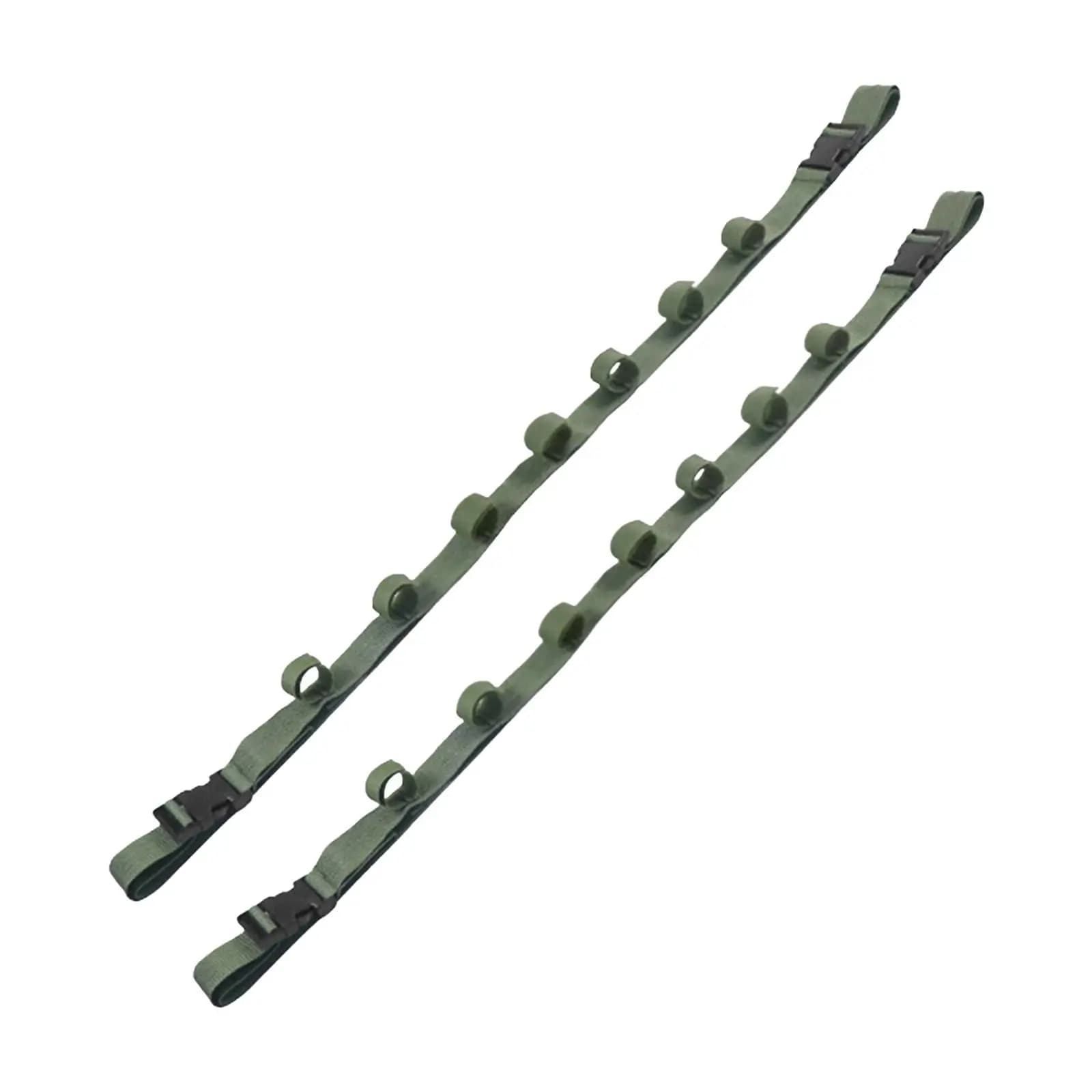 2x Fishing Rod Holder Strap Belts Portable Hold 7 Rods for Cars Travel Truck Khaki