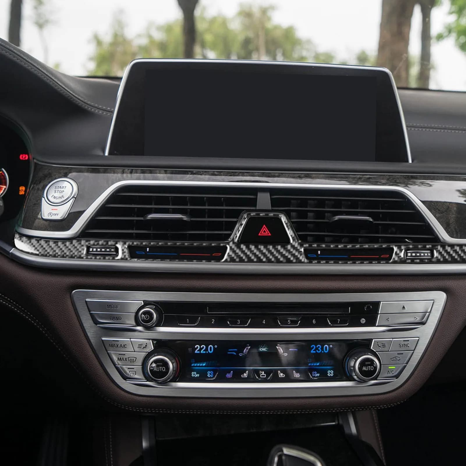 Per BMW Serie 7 G11 G12 2015-2022 In Fibra di Carbonio Console Centrale Strumento Uscita Aria Vent Set Trim Copertura Accessori Auto adesivo