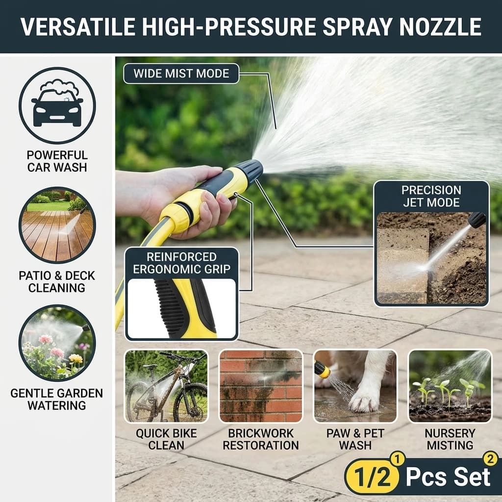 Adjustable High Pressure Spray Gun for Car Wash, Garden Irrigation, Pipe Nozzle, Car Cleaning Tool, Washer