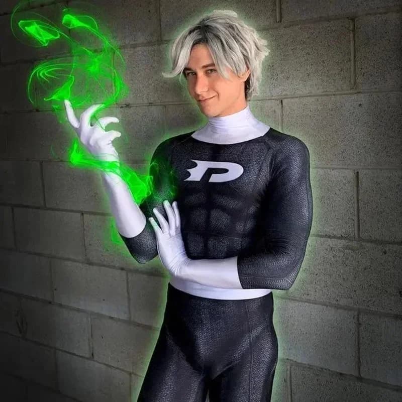 Adults Danny Phantom Cosplay Costumes 3D Printed Superhero Daniel Danny Fenton Zentai Suit Halloween Bodysuit Party Jumpsuit