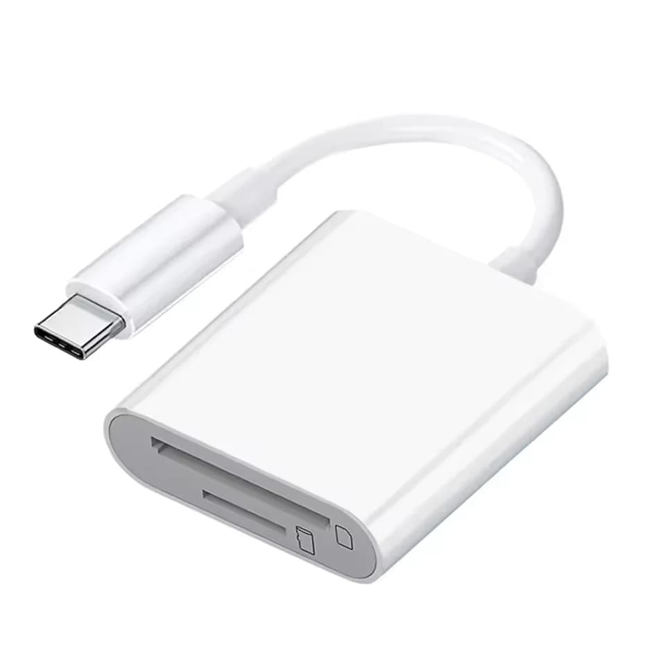 Lettore di schede USB-C 2 in 1, adattatore per SD/TF, trasferimento ad alta velocità per iPhone15 16 17/iPad Pro/Macbook/lettore di schede multifunzione