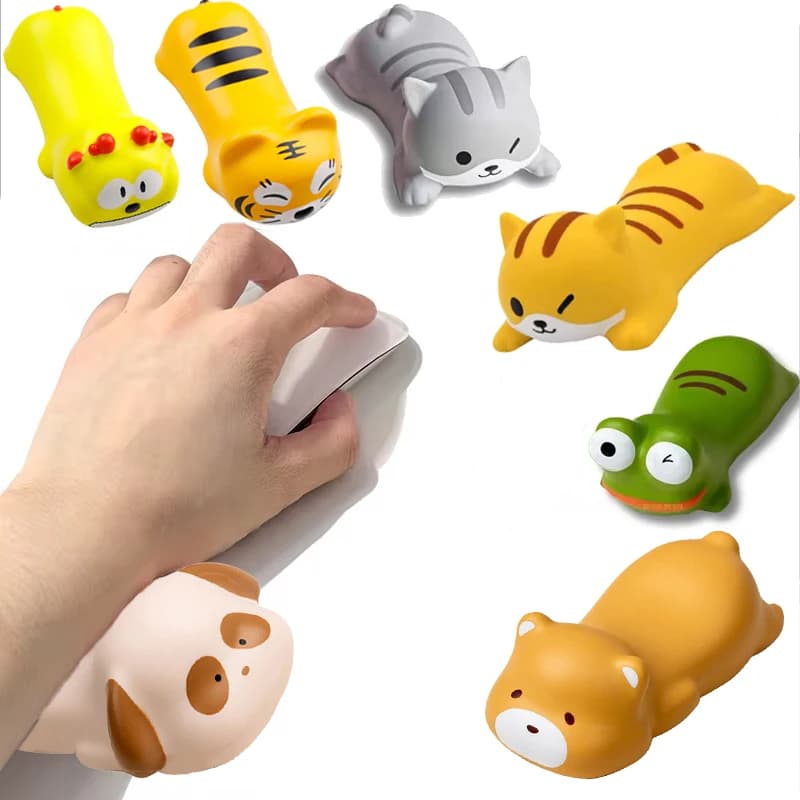 Nuovo Simpatico Supporto per Polso a Forma di Animale, Cuscino Ergonomico in Memory Foam per Computer Desktop e Laptop, Design Cane Gatto