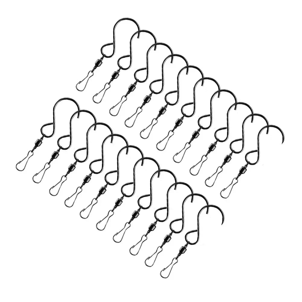 20Pcs Swivel Wind Chimes Hooks Dual Stainless Steel Rustproof Hanging Clips Garden Hanging Hooks 360 Degree Rotating Spiral Hook