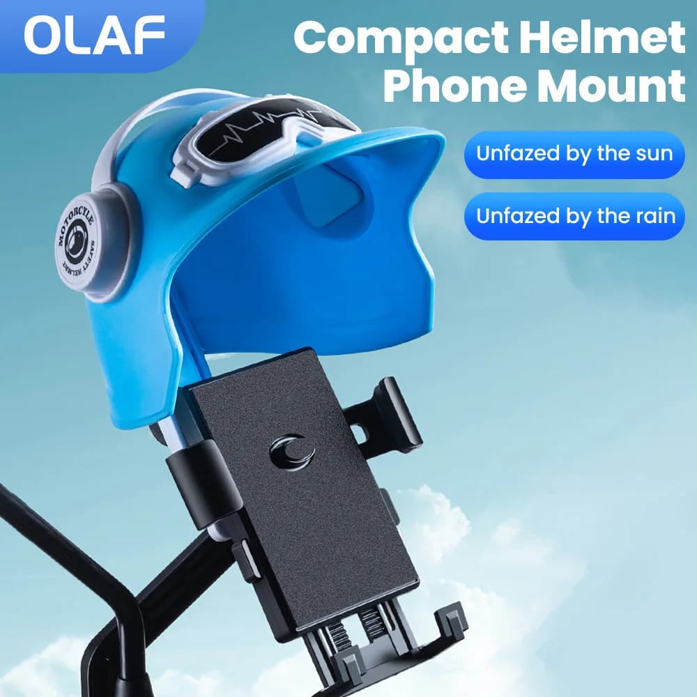 Small Helmet Bike Rider Motorcycle Mount Mobile Phone Holder Electric Bicycle Waterproof Sunshade Navigation Mobile Phone Holder