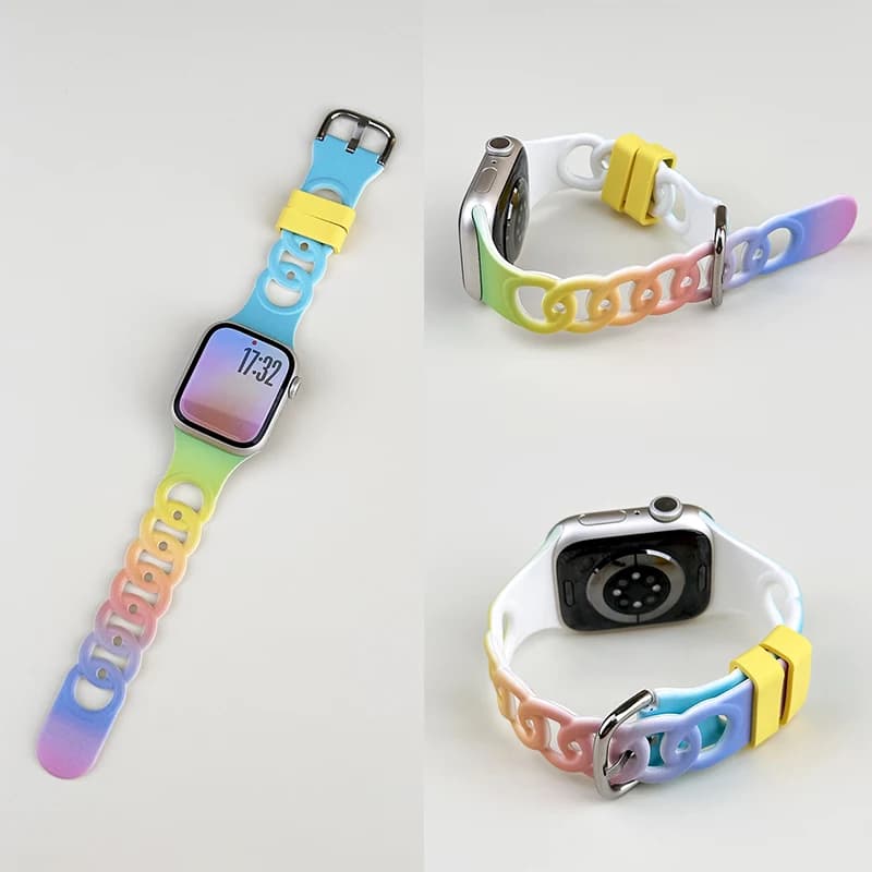 Silicone Sport Strap For Apple Watch Band Ultra 49mm 40mm 41mm 44mm 45mm 46mm correa bracelet iwatch Series 11 10 9 8 7 6 5 4 se