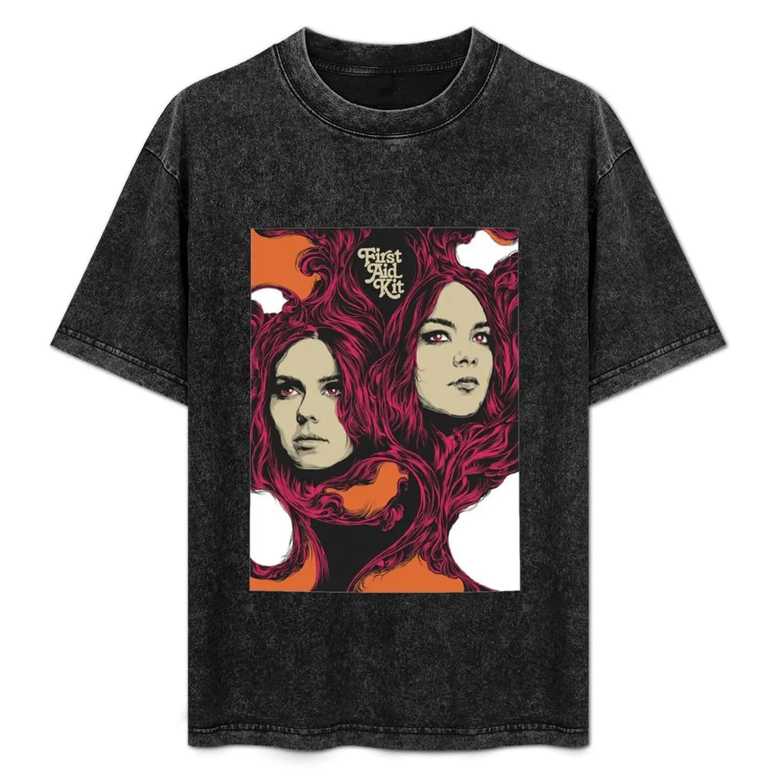 T-shirt con stampa grafica First Aid Kit Band, t-shirt a maniche corte