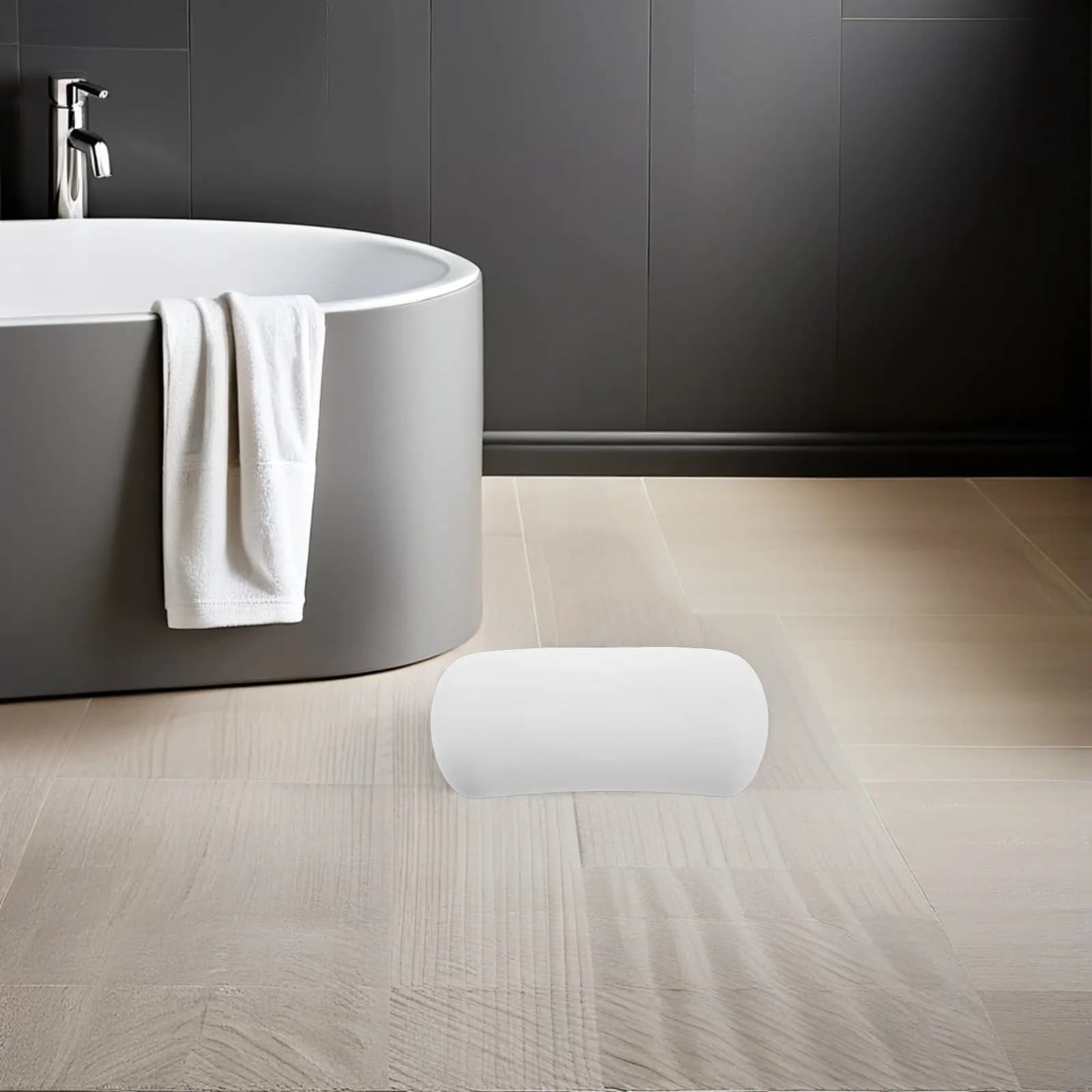 Cuscino Ergonomico in Silicone per Vasca da Bagno - Supporto per Collo e Testa Ispessito con Affidabili Ventose Antiscivolo per un Bagno Confortevole