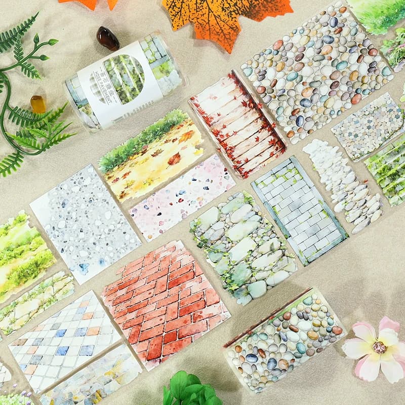 Nastro Decorativo Vintage Effetto Pietra da 2m/Rotolo in PET per Scrapbooking, Journaling e Cartoleria