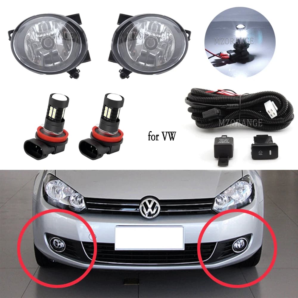 Fendinebbia Faro per VW Jetta 6 MK6 per Golf 6 MK6 Fendinebbia a LED per Caddy Touran Tiguan Copertura fendinebbia Griglia Lunetta