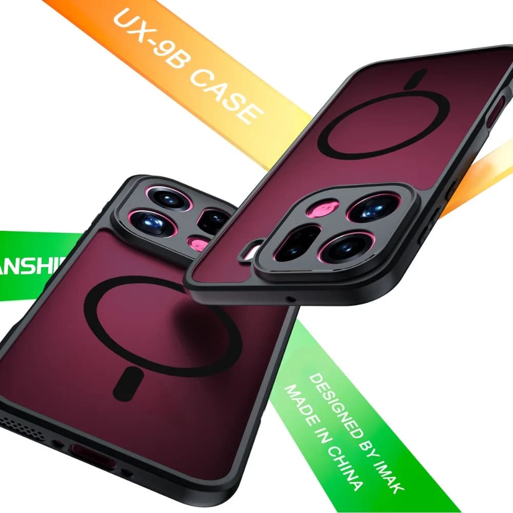 Per OPPO Trova X9 Pro 5G Copertura Nera Trasparente Obiettivo IMAK Proteggi Custodia Dura Magsafe Fonda OPPO Trova X9 Pro X 9 X9Pro Coperture Antiurto