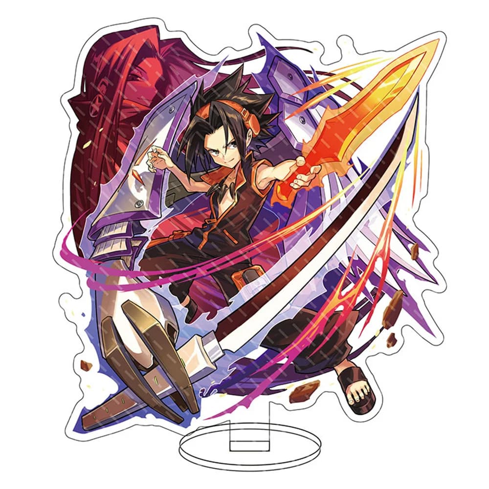 SHAMAN KING Anime Figura AMIDAMARU Acrilico Stand Yoh Asakura Modello di Personaggio Piatto Scrivania Decor In Piedi Segno Puntelli Ventole Giocattolo Regalo
