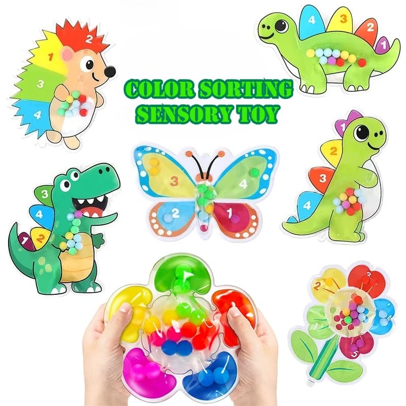 Giocattolo Sensoriale Antistress per Bambini Autistici, Labirinto con Perline Colorate, Gioco Montessori per Abilità Motorie Fini, Alleviamento dello Stress, Apprendimento Prescolare