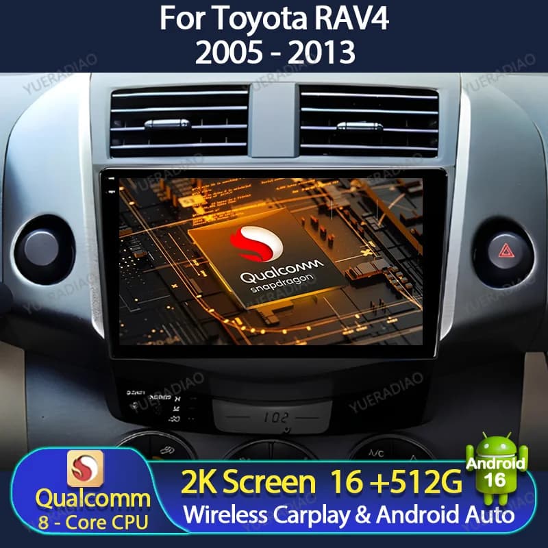 Android 16 Car Radio For Toyota RAV4 Rav 4 XA30 2005 - 2013 Multimedia Video Player 4G WIFI GPS NAVI Qualcomm Head Unit 2DIN BT