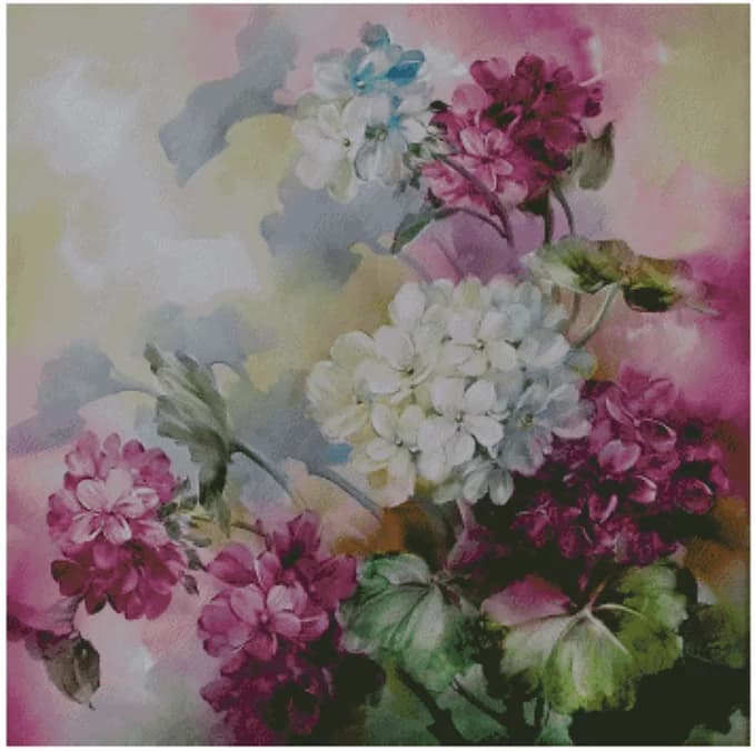 Fiori di ortensia cucito 18CT 16CT 14CT Kit punto croce contato non stampato Ricamo artistico Ricamo fatto a mano fai da te Decorazioni per la casa