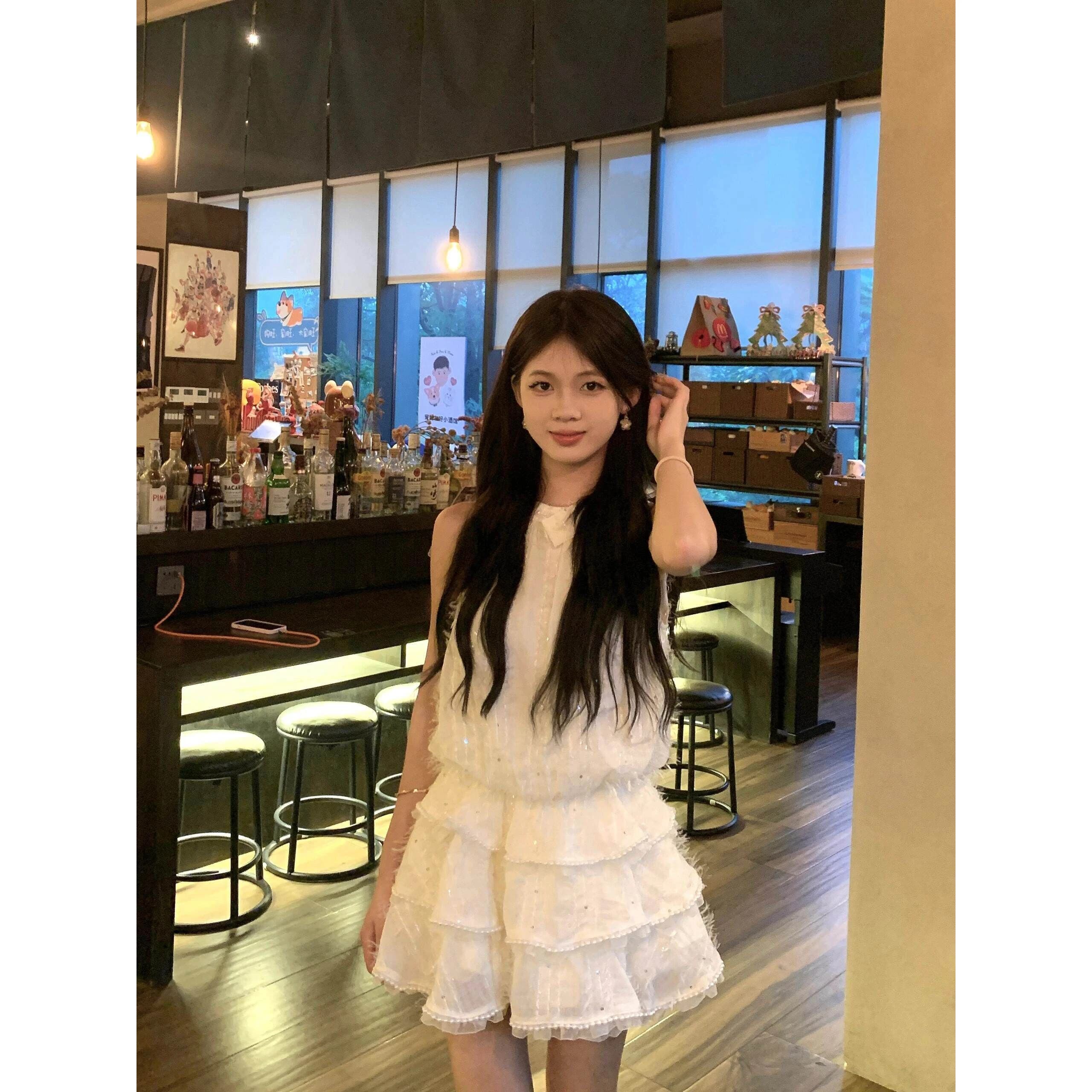 Sweet Rich Girl Summer Beautiful Hanging Neck Dress Women's Special Pretty High-End Princess Cake Skirt A-Line Single Piece