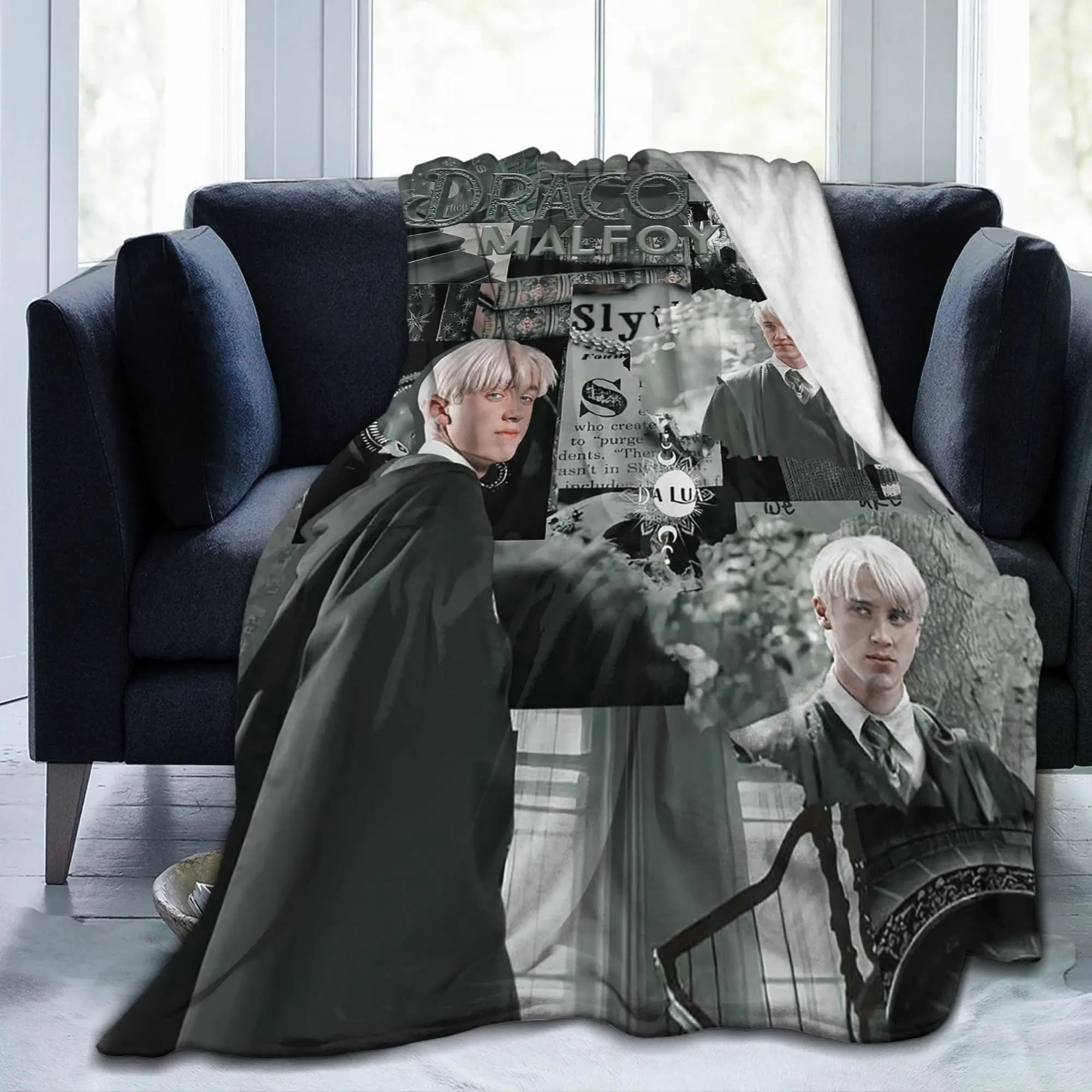 Dracor Malfoye Coperta Morte Eeaters Purebred Magic Wizard in pile Divertenti coperte calde per biancheria da letto Lounge Primavera Autunno
