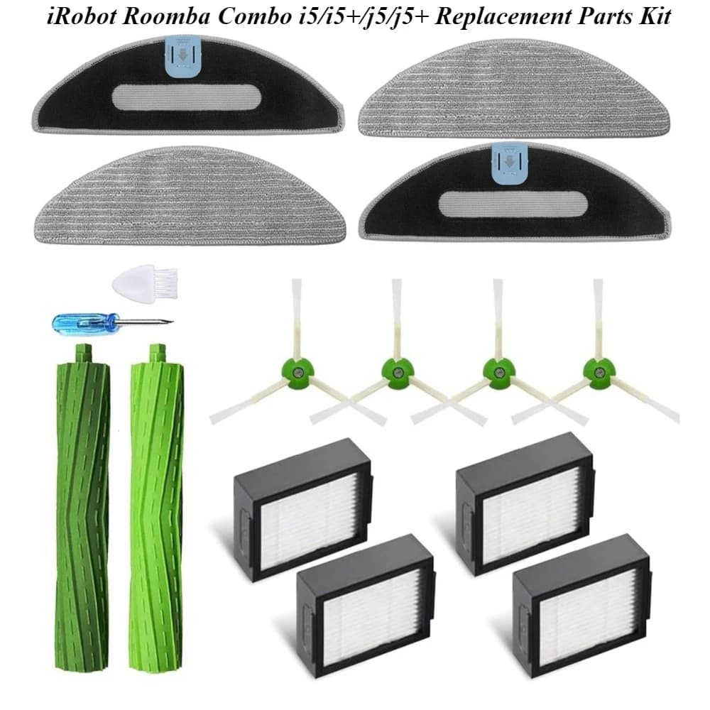 Kit parti di ricambio iRobot Roomba Combo i5/i5+/j5/j5+ - Include spazzole laterali, filtri, strumenti per la pulizia