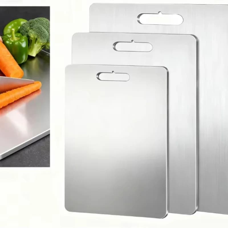 Tagliere da cucina bifacciale in acciaio inossidabile, ecologico, cinese, multifunzionale, ispessito, antibatterico