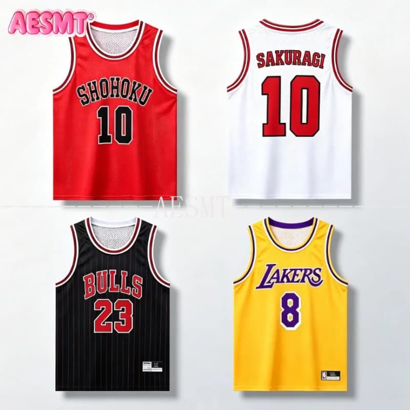 Hanamichi Sakuragi No.10 Basketball Jersey Shohoku High School Anime Cosplay Top Vest For Comic Con Halloween Role Play