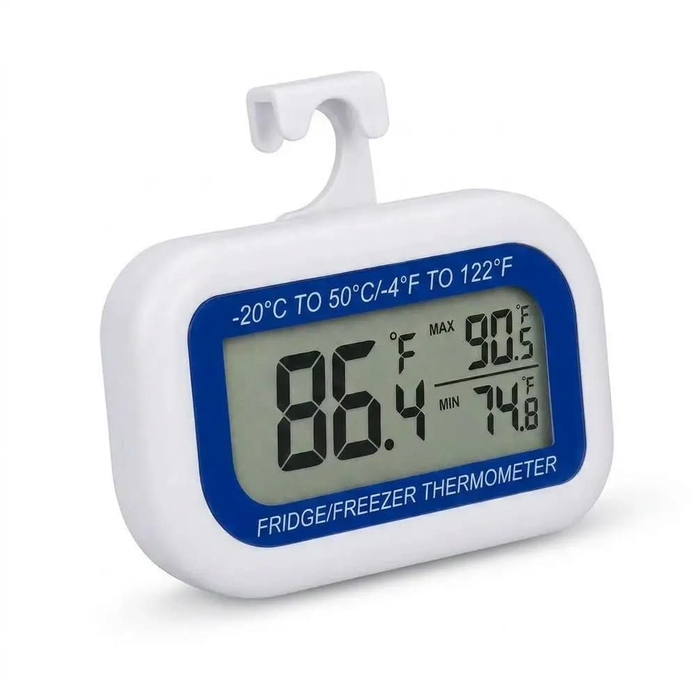 Refrigerator Thermometer Digital Waterproof Freezer Thermometer Max/Min Record with Magnet & Hook for Fridge Kitchen Cooler 2026