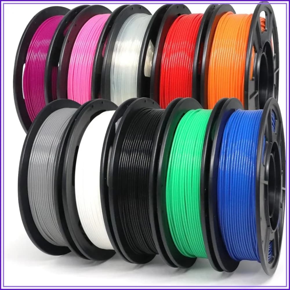PLA Plus Filament 1.75mm Bundle 10x250g, 2.5KG Sample Pack, 3D Printer Multi Color, Dimensional Accuracy +/- 0.02mm